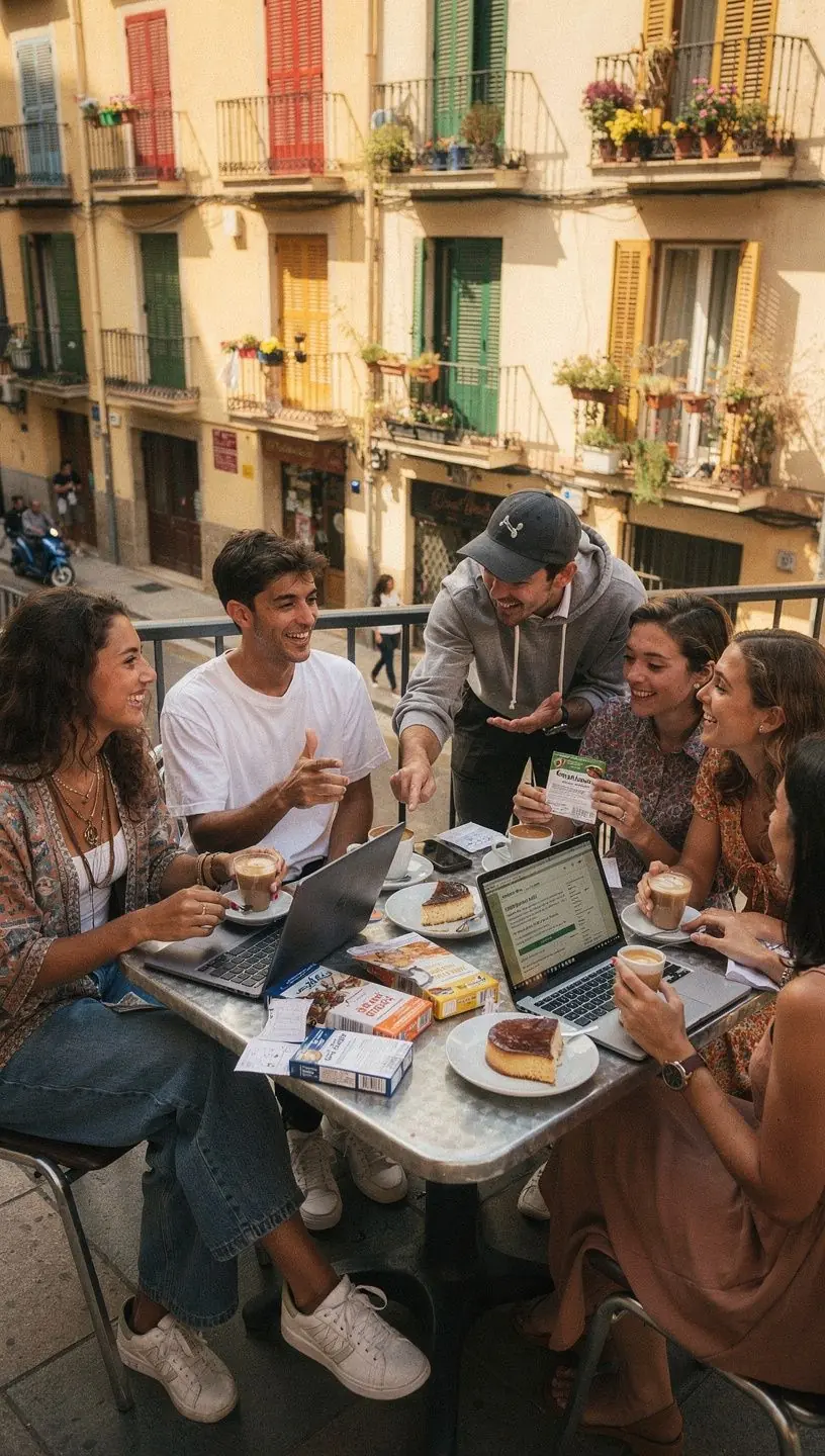 Comunidad local discutiendo etiquetas de alimentos.